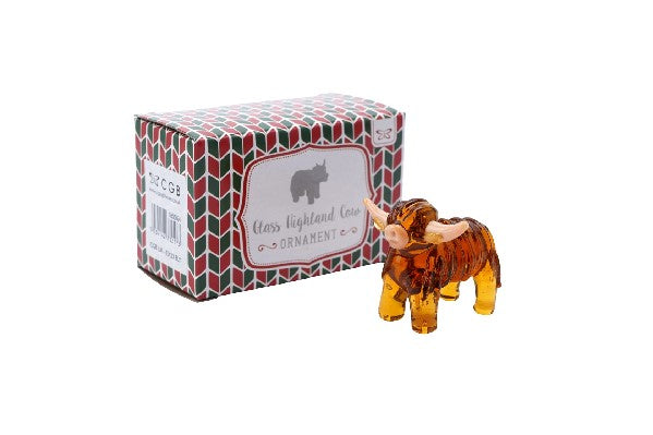 Glass Highland Cow Figurine