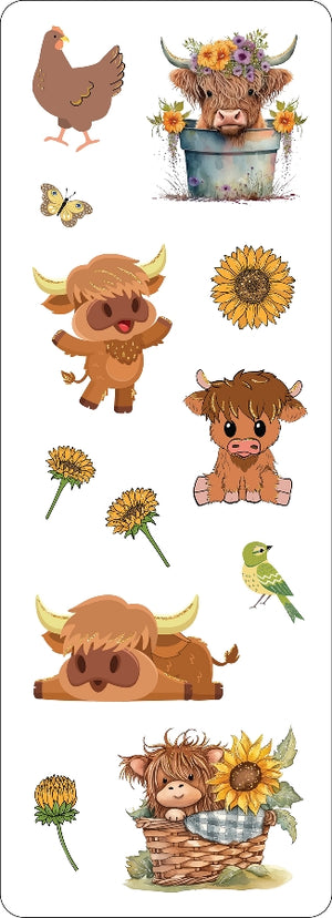 Highland Cows Sticker Set