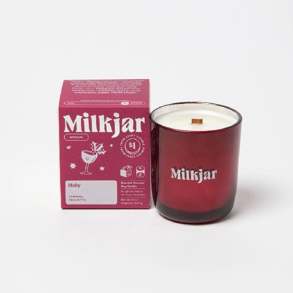 Milkjar 8 oz. Holiday Candle | Holly