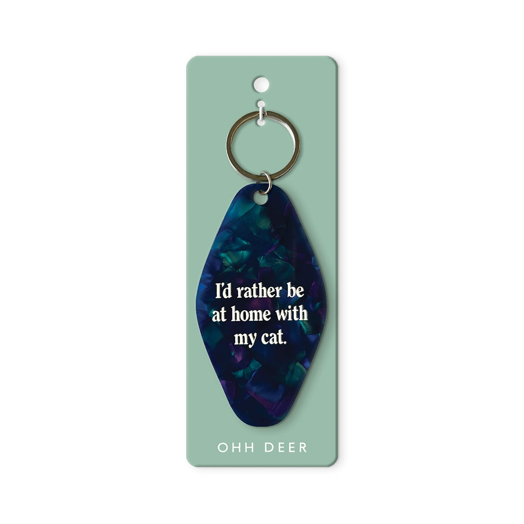 At Home With My Cat Keychain