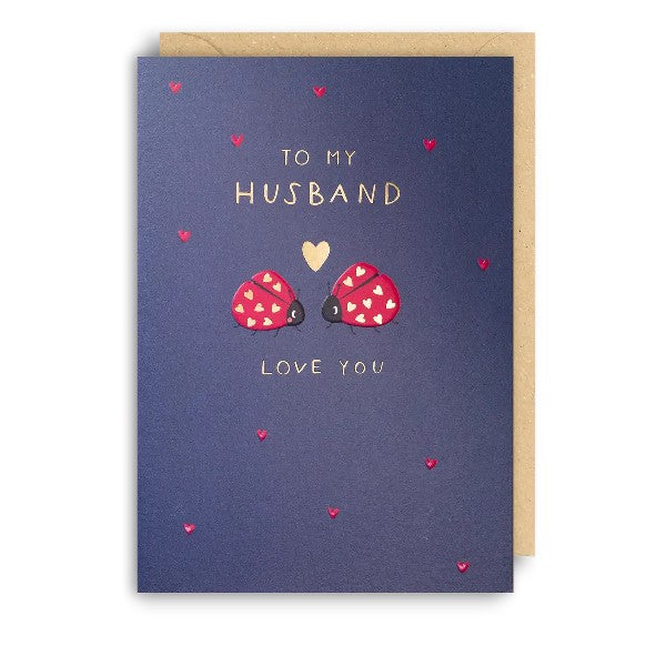 Lovebug Husband Birthday Card