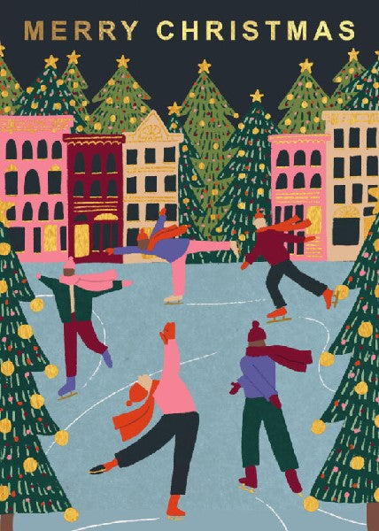 Ice Skating Holiday Card