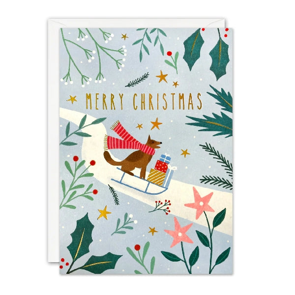 Sled Dog Christmas Card