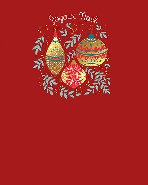 Joyeux Noel Baubles French Christmas Card