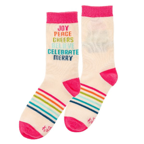 Karma Holiday Socks | Joy, Peace, Cheers