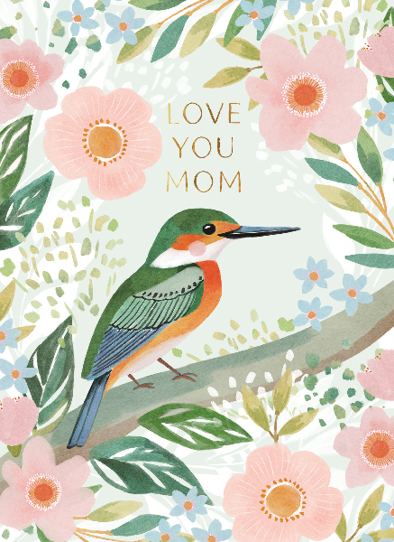 Pretty Kingfisher Mother's Day Card