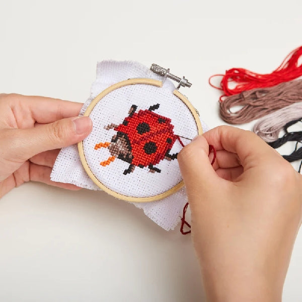 Mini Ladybug Cross Stitch Embroidery Kit