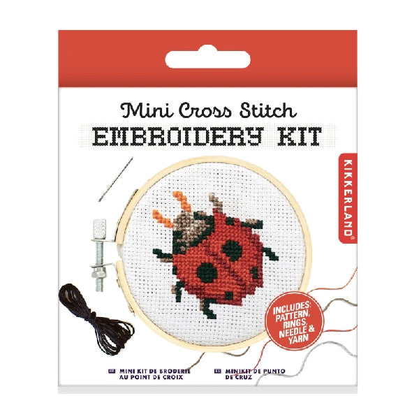 Mini Ladybug Cross Stitch Embroidery Kit