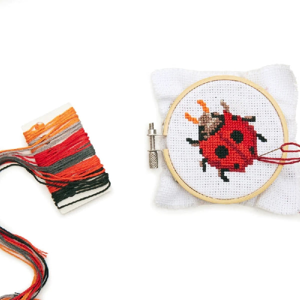 Mini Ladybug Cross Stitch Embroidery Kit