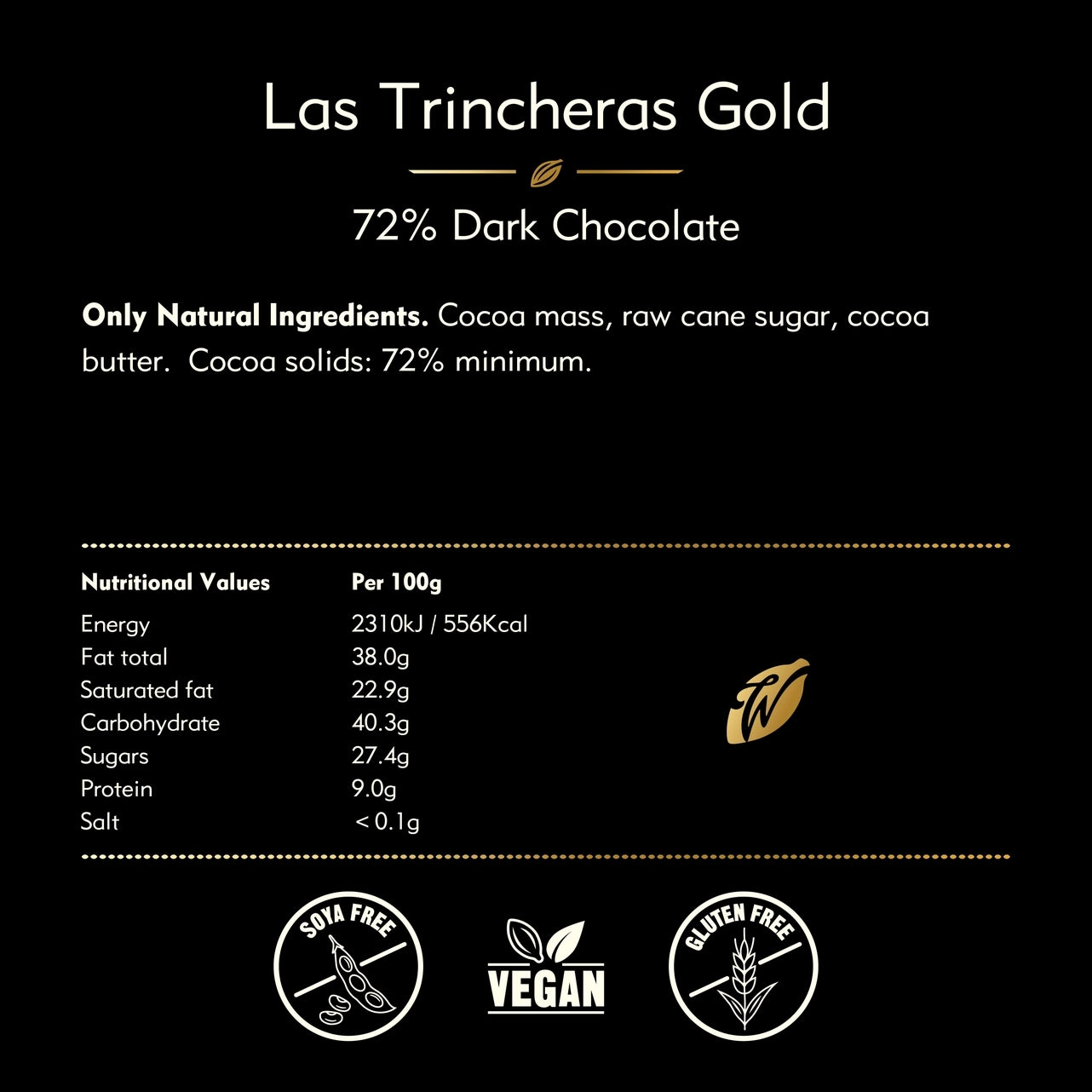 Willie's Cacao 26g Vegan Bar | Las Trincheras Gold