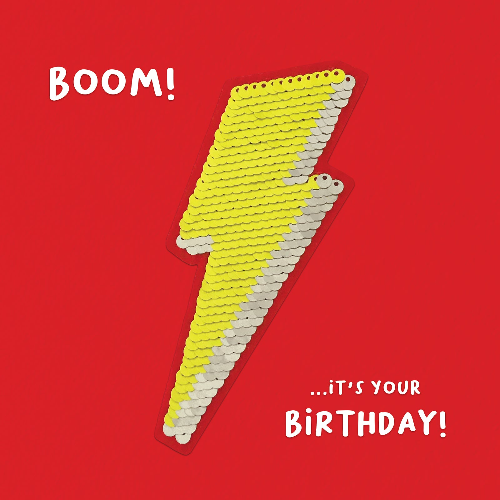 Lightning Bolt Birthday Card With Reusable Sequin Patch