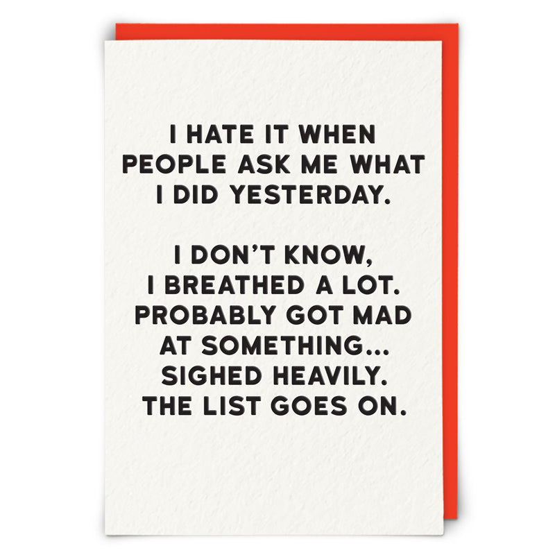 The List Goes On Blank Humour Card