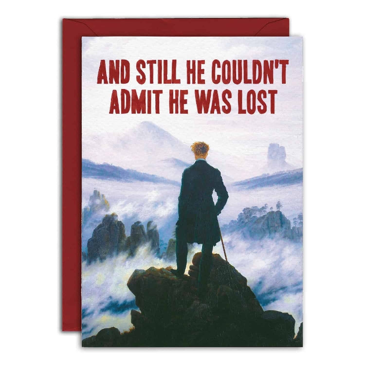 Admit He Was Lost Blank Humour Card