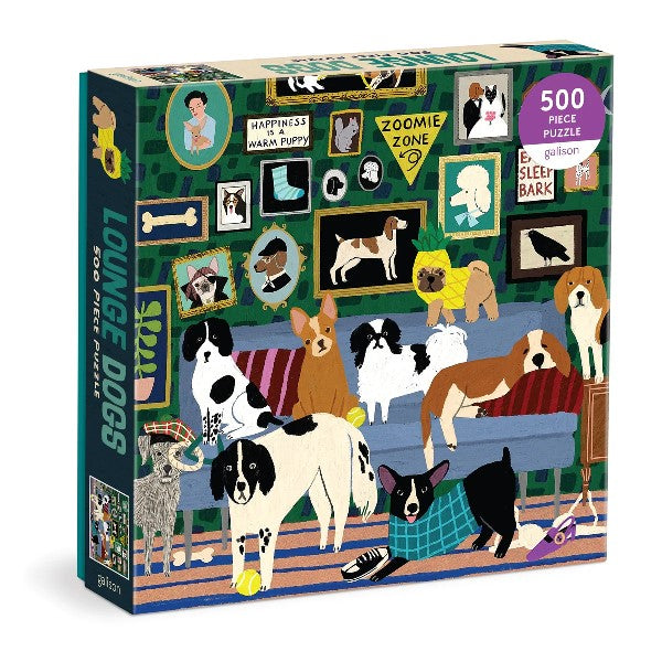 Galison 500 Piece Puzzle | Lounge Dogs
