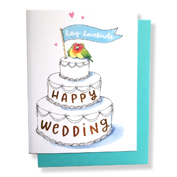 Lovebirds Wedding Card