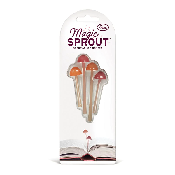 4 unconventional bookmarks in the shape of long mushrooms