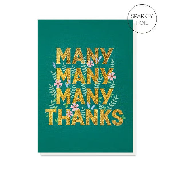 Floral Gold Many Thanks Card | Thank You Cards | The Gifted Type