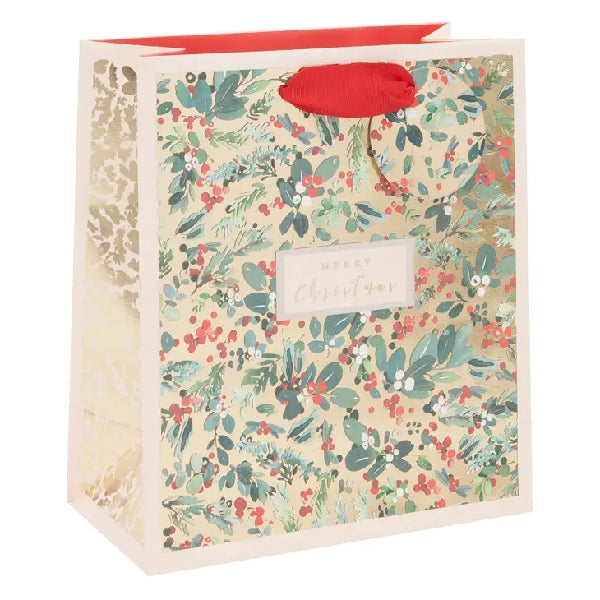 Medium Golden Christmas Vine Gift Bag