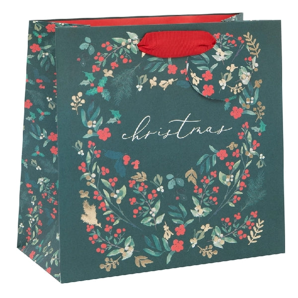 Medium Christmas Wreath Gift Bag