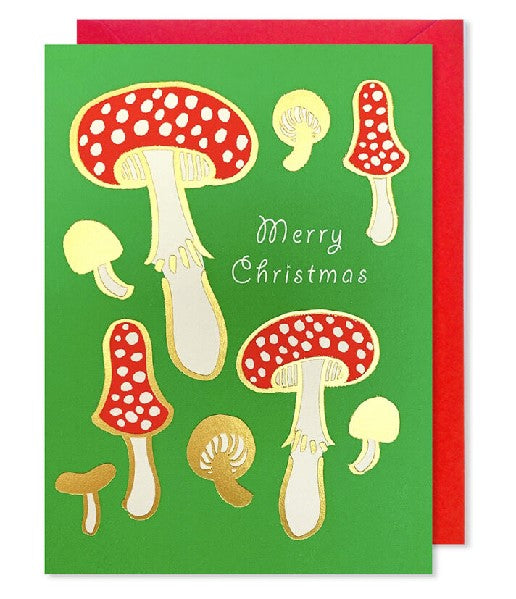 Christmas Mushrooms Holiday Card