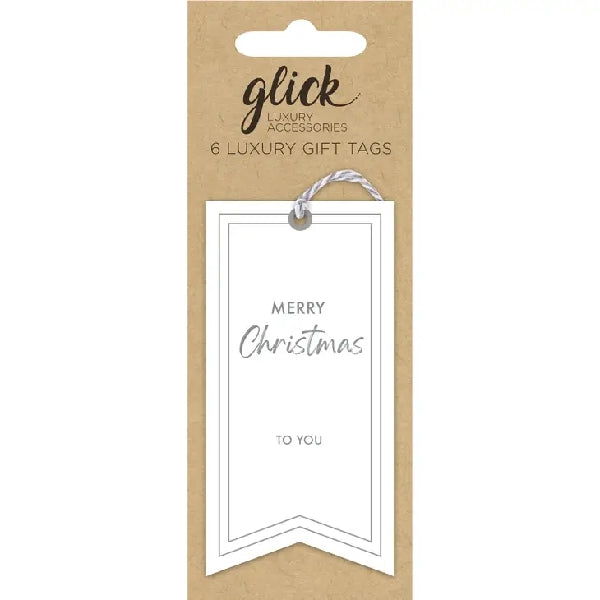 Merry Christmas White Holiday Gift Tags Set
