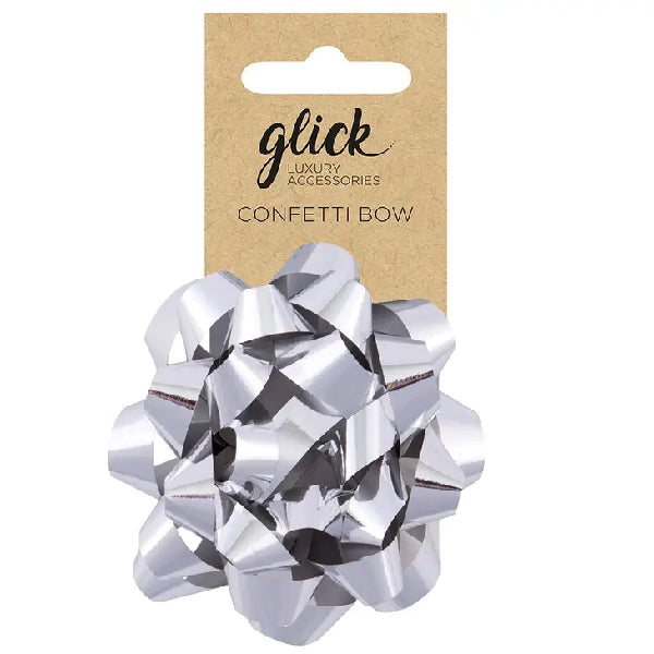 Metallic Silver Bow