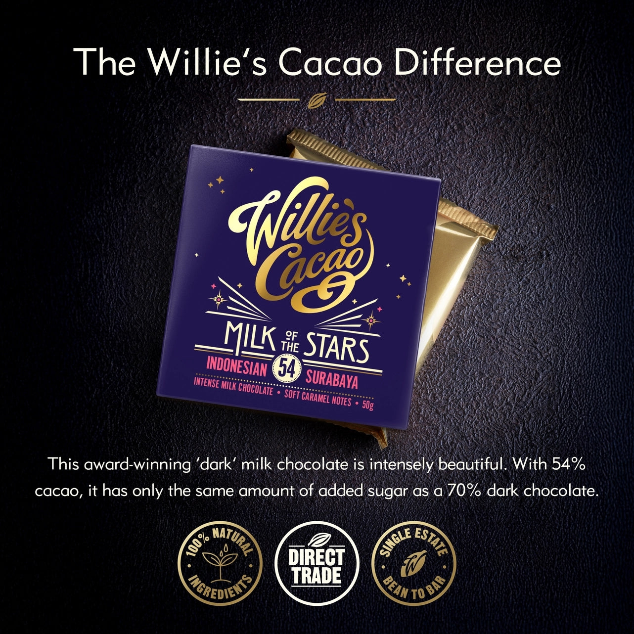 Willie's Cacao 50g Bar | Milk Of The Stars