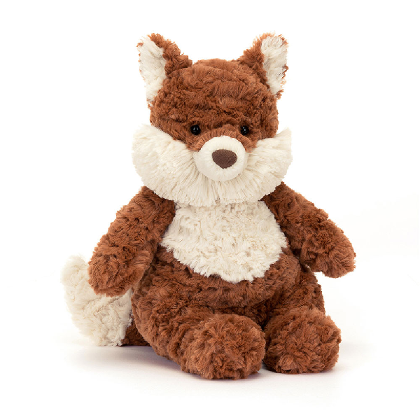 adorably soft plushie of a fox by popular brand Jellycat.