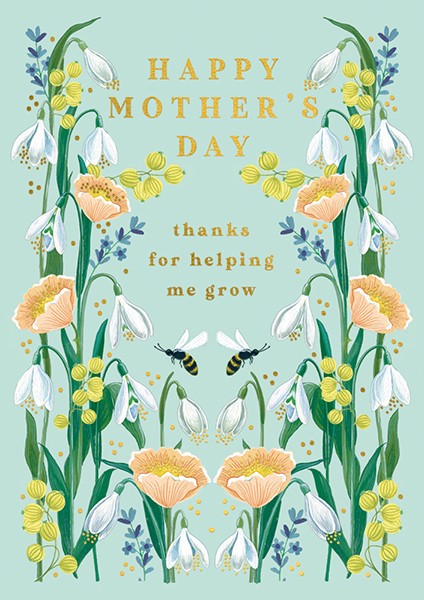 Flowers And Bees Mother's Day Card