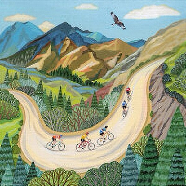 Cycling Mountain Blank Art Card