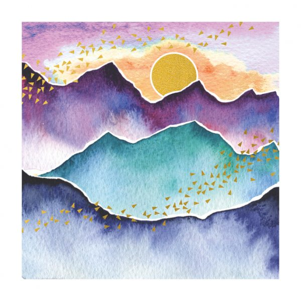 Mountain Sunset Blank Art Card