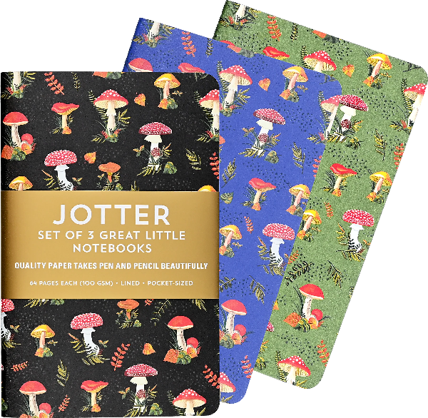 Set of 3 Mushrooms Jotter Notebooks