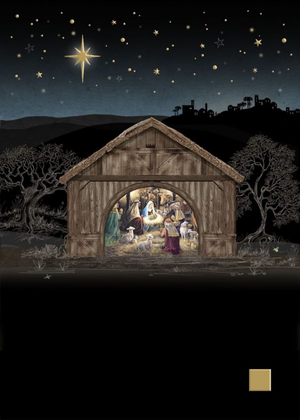 Nativity Stable Blank Christmas Card