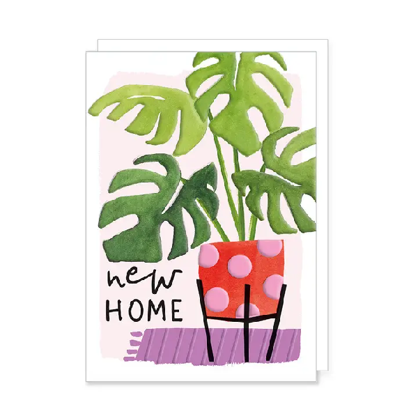 Monstera Plant New Home Card