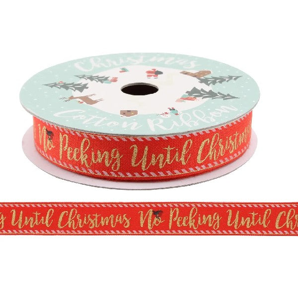 "No Peeking..." Red Cotton Ribbon