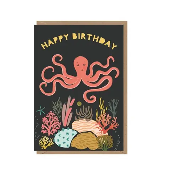 Octopus Birthday Card