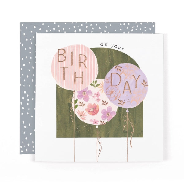 Botanique Balloons Birthday Card
