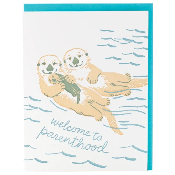 Otter Family New Baby Card