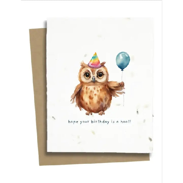 Party Owl Plantable Birthday Card