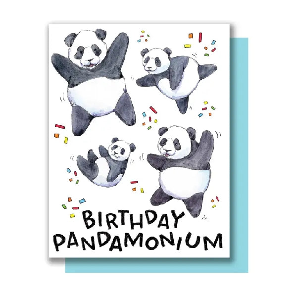 Pandamonium Birthday Card