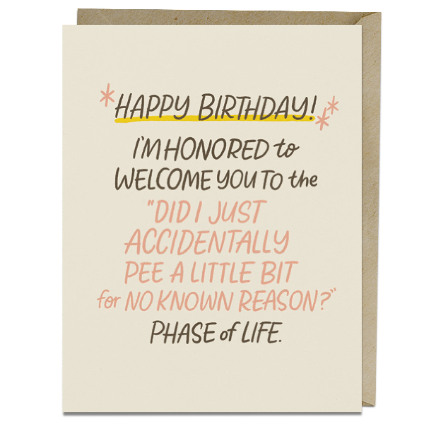 Pee A Little Birthday Card