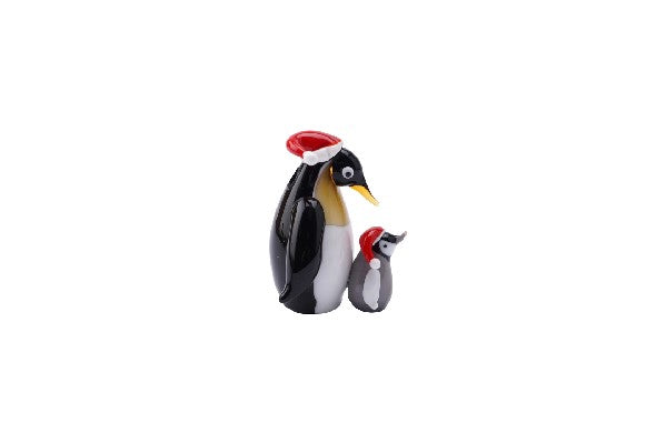 Glass Penguin Family Figurines