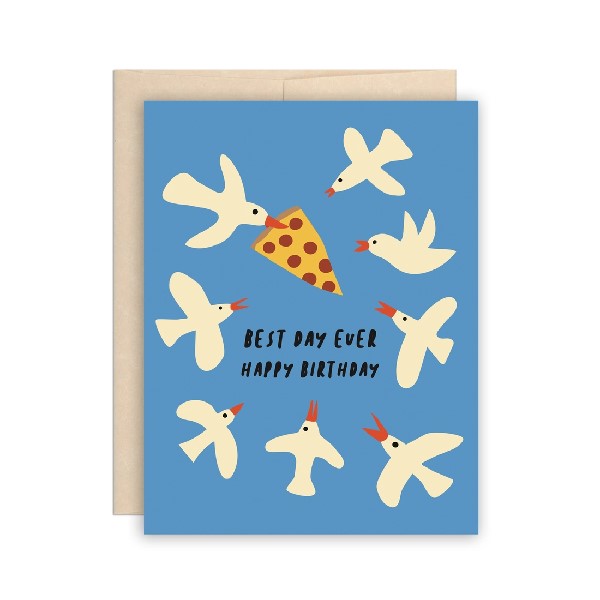 Pizza Gulls Birthday Card