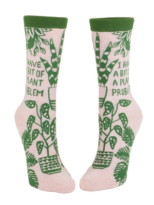 Blue Q Women's Crew Socks | Bit Of A Plant Problem