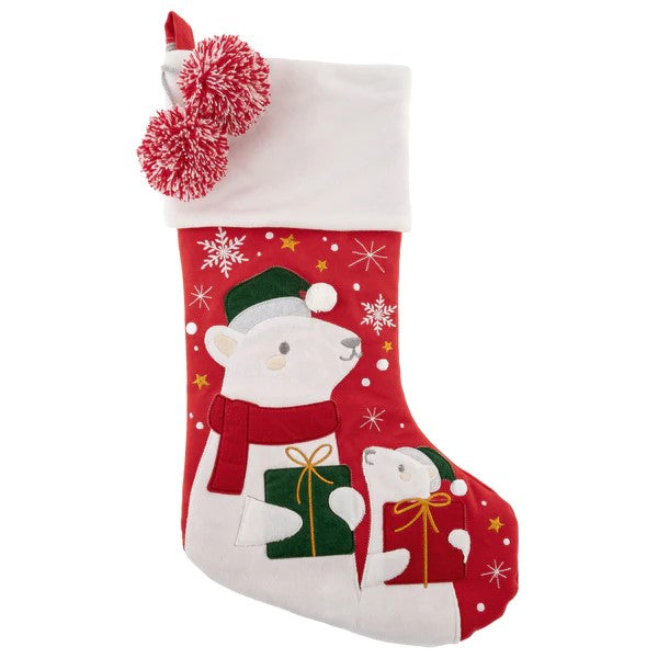 Stephen Joseph Embroidered Christmas Stocking | Polar Bear