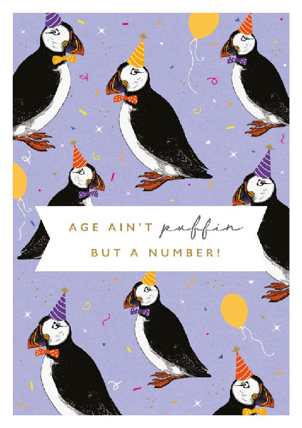 Ain't Puffin But A Number Birthday Card