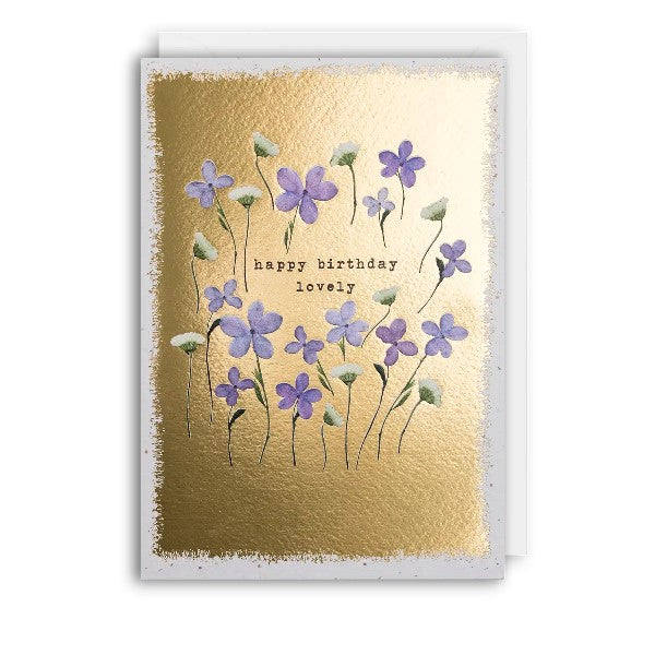 Purple Floral Birthday Card