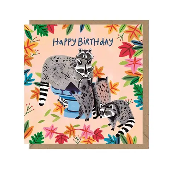 Raccoons Birthday Card