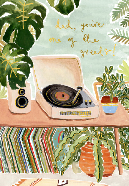 Record Player Father's Day Card