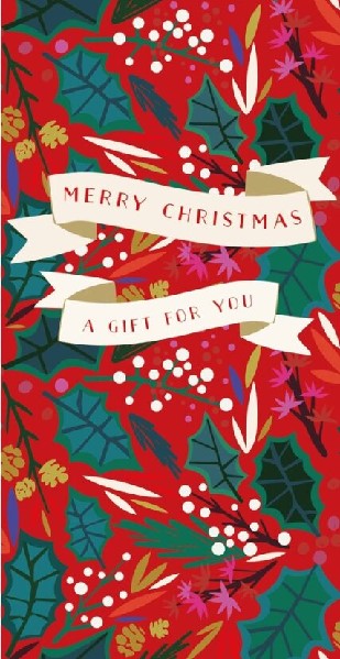 Red Holly Christmas Money Wallet